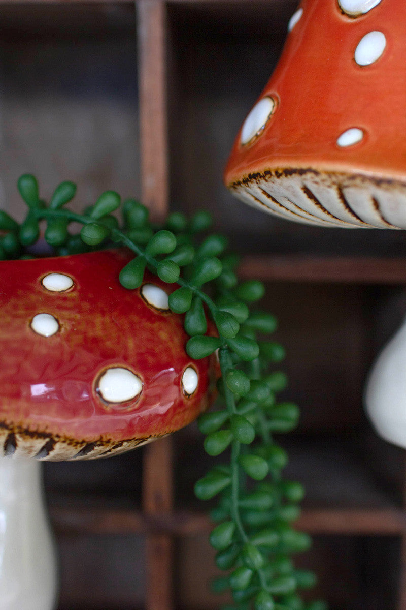 Toadstool Wall Hanger Planters Set Of 2 By Kalalou | Planters, Troughs & Cachepots | Modishstore - 3