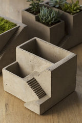 Vagabond Vintage Cement Planter, Architectural Cube II - Set of 2