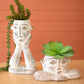 Ceramic Face Planters Set Of 2 By Kalalou | Planters, Troughs & Cachepots |  Modishstore  - 2