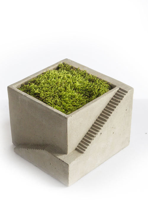 Vagabond Vintage Cement Planter, Architectural Cube I- Set of 2 | Modishstore | Planters, Troughs & Cachepots-2