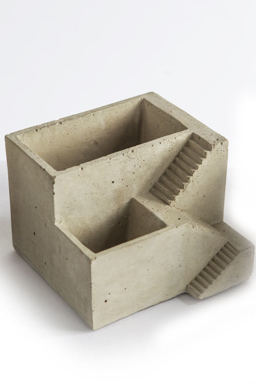 Vagabond Vintage Cement Planter, Architectural Cube II - Set of 2 | Modishstore | Planters, Troughs & Cachepots-2