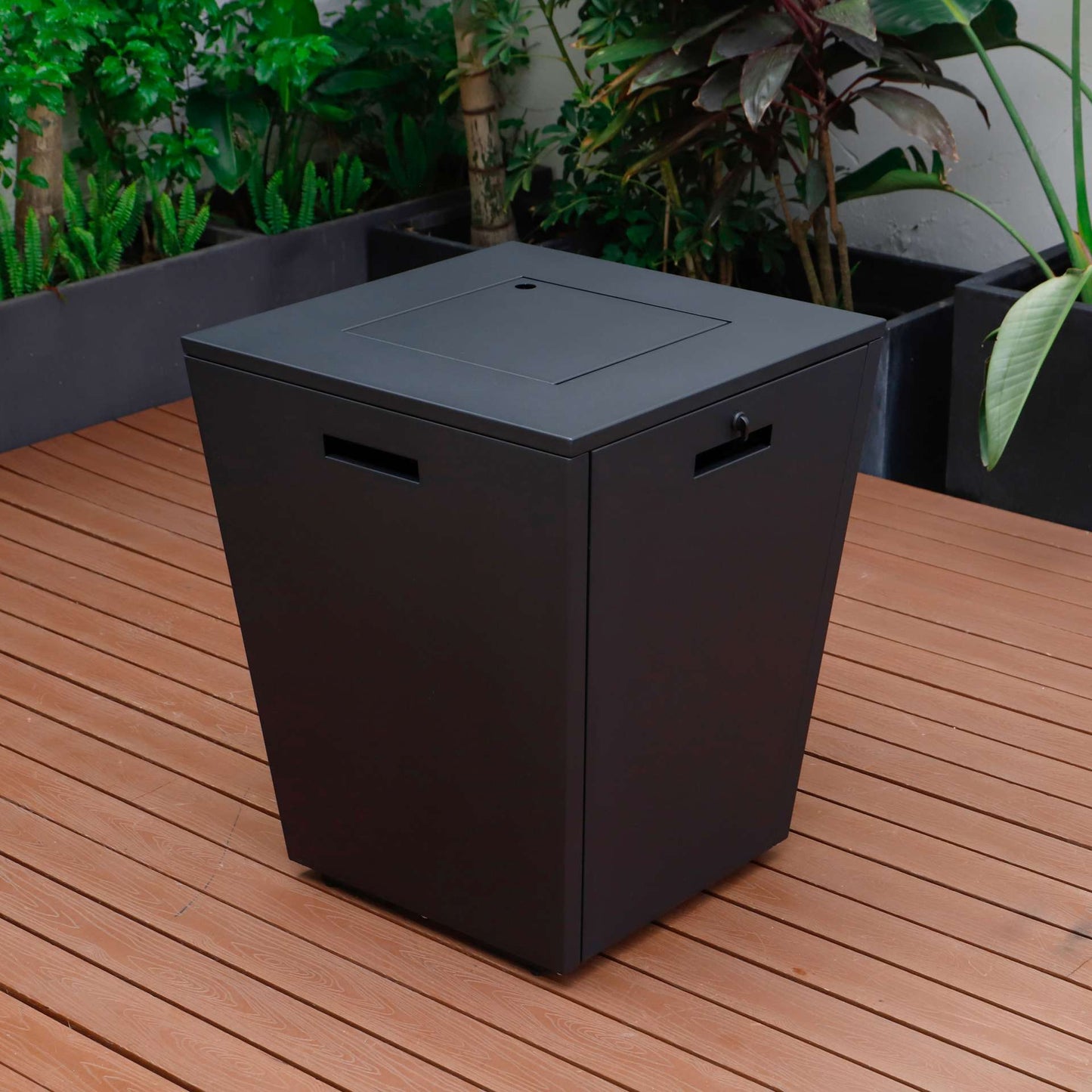 LeisureMod Chelsea Aluminum Patio Modern Propane Fire Pit Side Table | Outdoor Tables | Modishstore - 4
