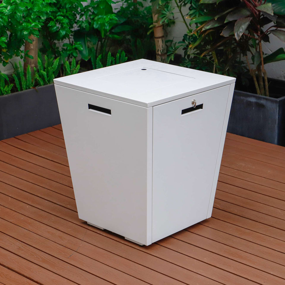 LeisureMod Chelsea Aluminum Patio Modern Propane Fire Pit Side Table | Outdoor Tables | Modishstore - 21