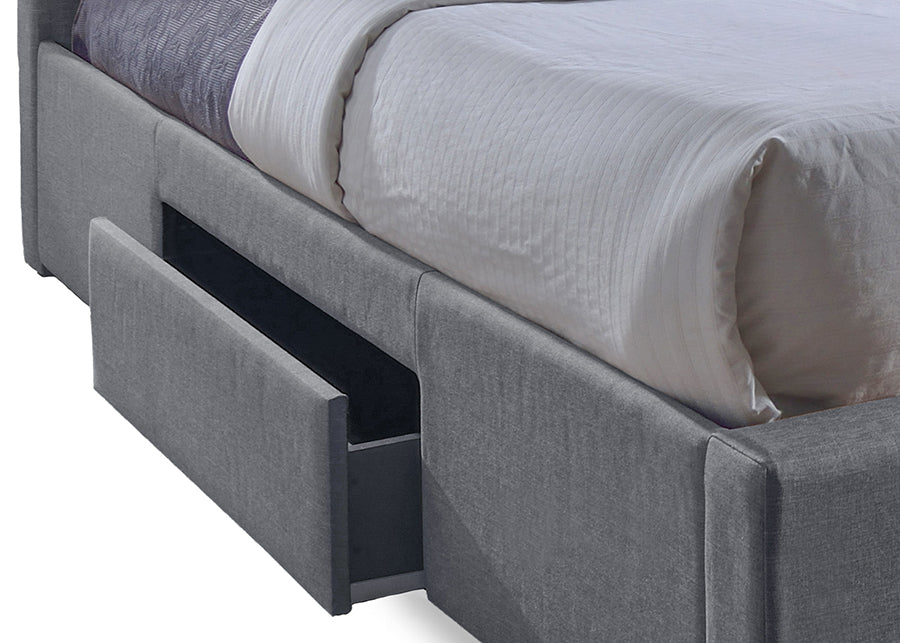 Baxton Studio Sarter Contemporary King-Size Bed with 2-drawer | Beds | Modishstore - 3