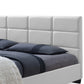 Baxton Studio Vivaldi Modern and Contemporary White Faux Leather Padded Platform Base Full Size Bed Frame | Beds | Modishstore - 3