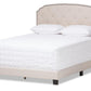 baxton studio lexi modern and contemporary light beige fabric upholstered queen size bed | Modish Furniture Store-2