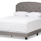 baxton studio lexi modern and contemporary light grey fabric upholstered queen size bed | Modish Furniture Store-3