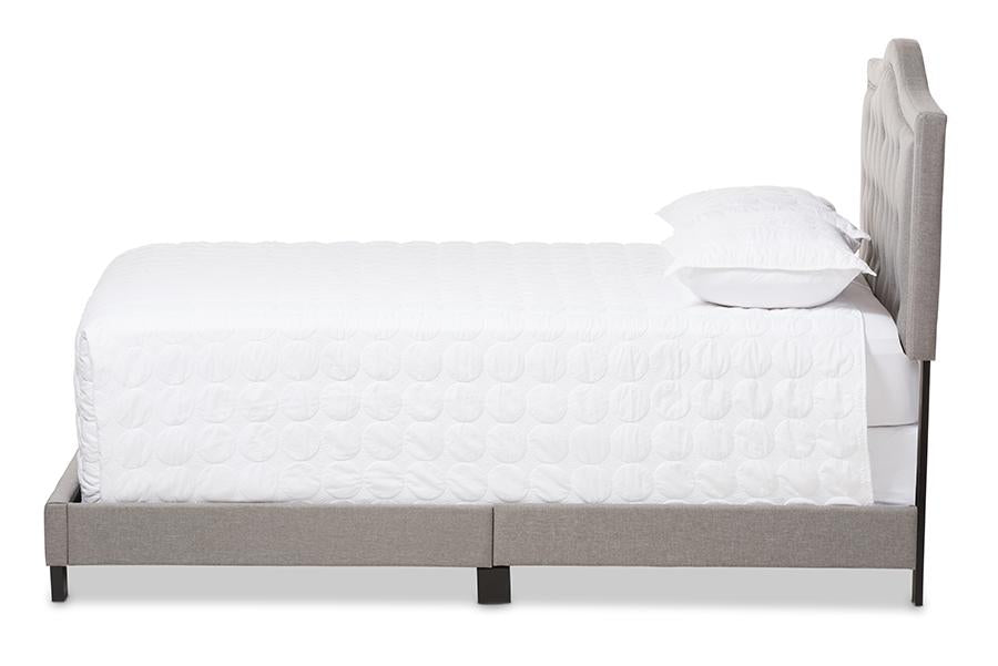 baxton studio emerson modern and contemporary light grey fabric upholstered full size bed | Modish Furniture Store-2