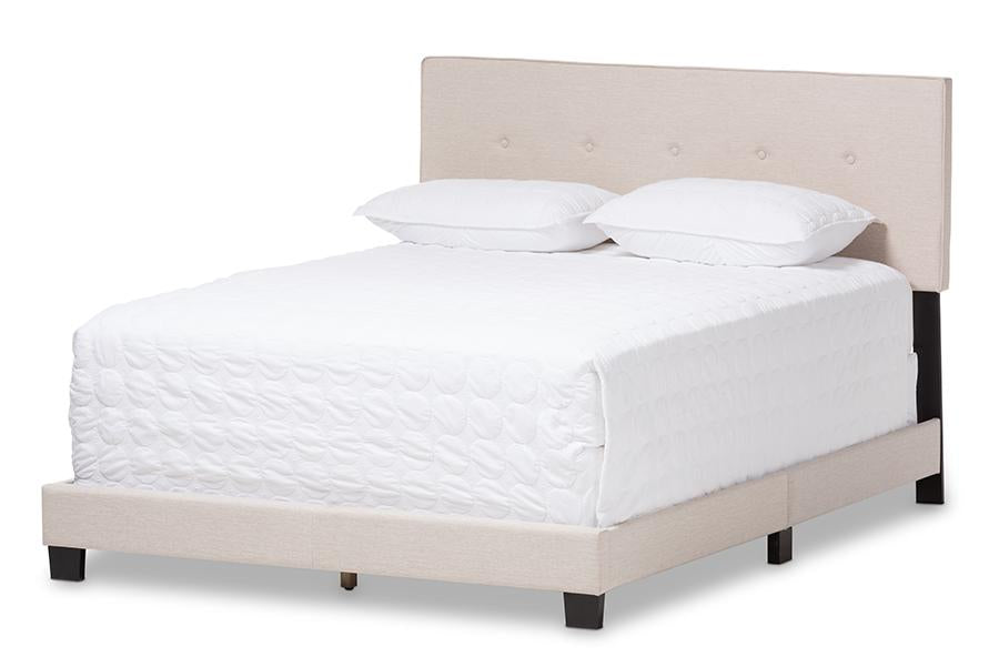 baxton studio hampton modern and contemporary light beige fabric upholstered queen size bed | Modish Furniture Store-2