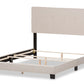 Baxton Studio Hampton Modern and Contemporary Light Beige Fabric Upholstered King Size Bed | Modishstore | Beds-4