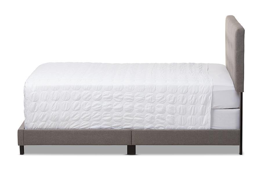 baxton studio brookfield modern and contemporary charcoal grey fabric queen size bed | Modish Furniture Store-3