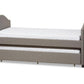 baxton studio alessia modern and contemporary grey fabric upholstered daybed with guest trundle bed | Modish Furniture Store-3