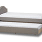 baxton studio alessia modern and contemporary grey fabric upholstered daybed with guest trundle bed | Modish Furniture Store-4