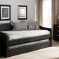 Baxton Studio Barnstorm Modern and Contemporary Black Faux Leather Upholstered Daybed with Guest Trundle Bed | Modishstore | Daybeds