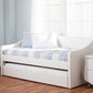 Baxton Studio Barnstorm Modern and Contemporary White Faux Leather Upholstered Daybed with Guest Trundle Bed | Modishstore | Daybeds