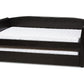 baxton studio camino modern and contemporary black faux leather upholstered daybed with guest trundle bed | Modish Furniture Store-2