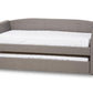 baxton studio camino modern and contemporary grey fabric upholstered daybed with guest trundle bed | Modish Furniture Store-3