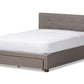 baxton studio brandy modern and contemporary grey fabric upholstered king size platform bed with storage drawer | Modish Furniture Store-2