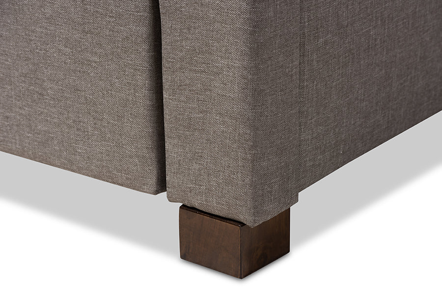 baxton studio brandy modern and contemporary grey fabric upholstered king size platform bed with storage drawer | Modish Furniture Store-6