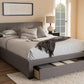 baxton studio brandy modern and contemporary grey fabric upholstered king size platform bed with storage drawer | Modish Furniture Store-9