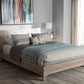 Baxton Studio Adelia Mid-Century Light Beige Whitewash Queen Size Platform Bed | Modishstore | Beds