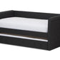 baxton studio alena modern and contemporary dark grey fabric daybed with trundle | Modish Furniture Store-2