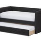 baxton studio alena modern and contemporary dark grey fabric daybed with trundle | Modish Furniture Store-3