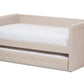 baxton studio alena modern and contemporary light beige fabric daybed with trundle | Modish Furniture Store-2
