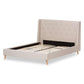 Baxton Studio Adelaide Retro Modern Light Beige Fabric Upholstered King Size Platform Bed | Beds | Modishstore - 4