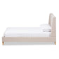 baxton studio adelaide retro modern light beige fabric upholstered full size platform bed | Modish Furniture Store-4