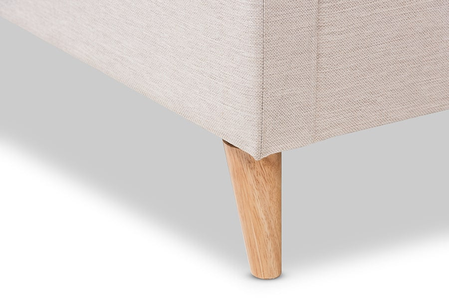baxton studio adelaide retro modern light beige fabric upholstered full size platform bed | Modish Furniture Store-11