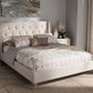 baxton studio adelaide retro modern light beige fabric upholstered full size platform bed | Modish Furniture Store-14