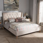baxton studio adelaide retro modern light beige fabric upholstered full size platform bed | Modish Furniture Store-12
