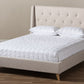 baxton studio adelaide retro modern light beige fabric upholstered full size platform bed | Modish Furniture Store-16