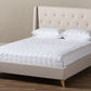 baxton studio adelaide retro modern light beige fabric upholstered queen size platform bed | Modish Furniture Store-16