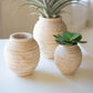 Set Of Three Natural Wooden Gourd Pots By Kalalou | Planters, Troughs & Cachepots | Modishstore - 2