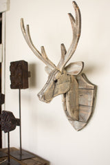 Kalalou Recycled Wooden Deer Head Wall Hanging