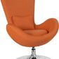 Egg Series Orange/Red Fabric Side Reception Chair By Flash Furniture | Lounge Chairs | Modishstore-4