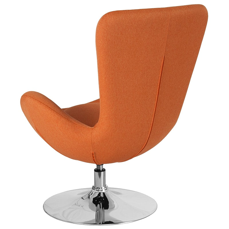 Egg Series Orange/Red Fabric Side Reception Chair By Flash Furniture | Lounge Chairs | Modishstore