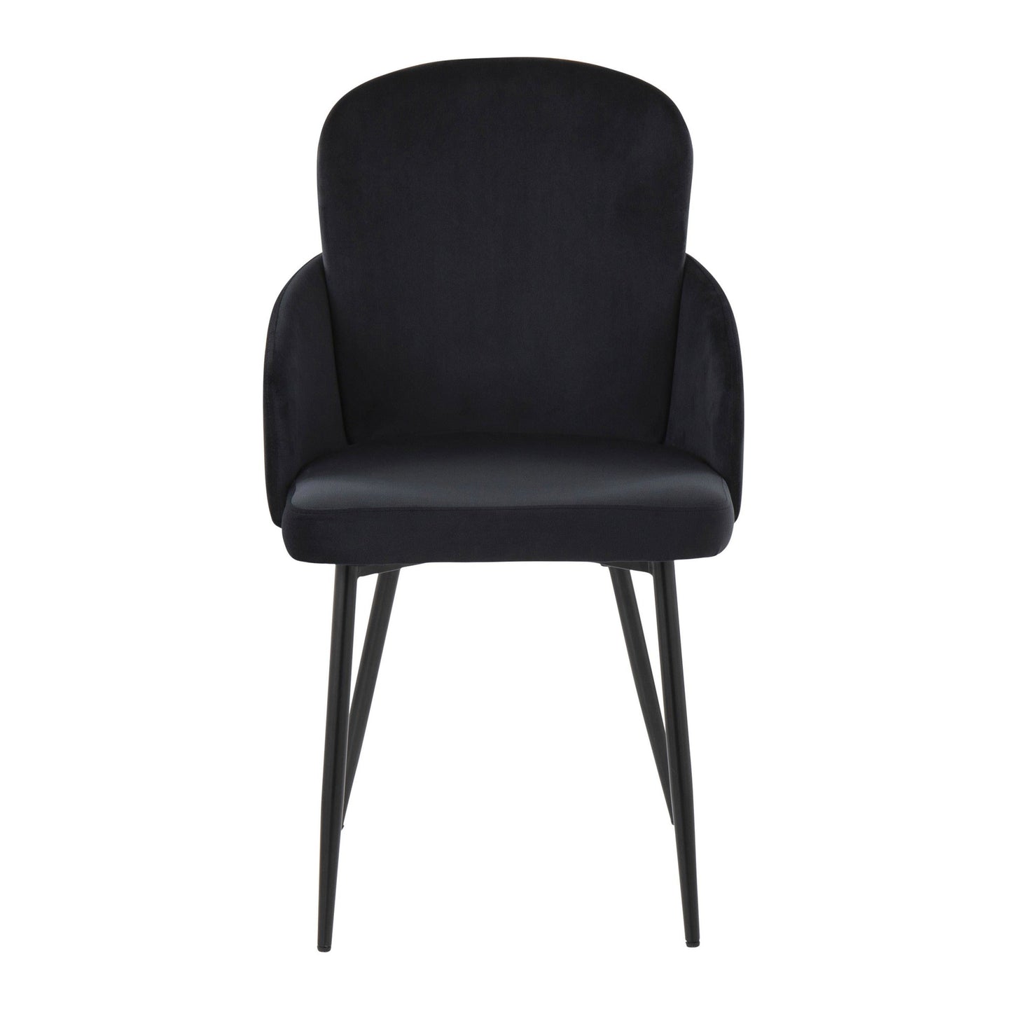 Dahlia Contemporary Dining Chair in Black Metal and Black Velvet with Gold Accent By LumiSource - Set of 2 | Dining Chairs | Modishstore - 5