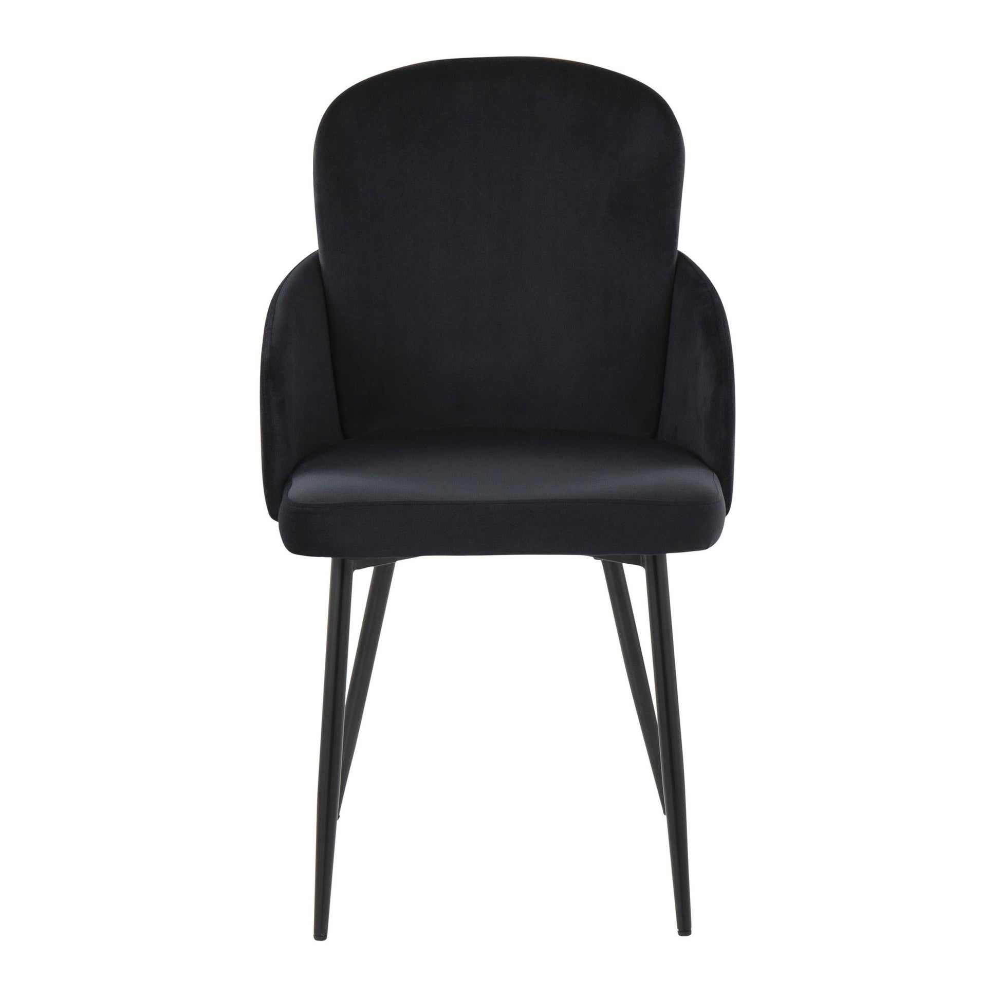 Dahlia Contemporary Dining Chair in Black Metal and Black Velvet with Gold Accent By LumiSource - Set of 2 | Dining Chairs | Modishstore - 5