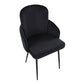 Dahlia Contemporary Dining Chair in Black Metal and Black Velvet with Gold Accent By LumiSource - Set of 2 | Dining Chairs | Modishstore - 3