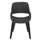 Fabrico Mid-Century Modern Accent/Dining Chair in Black Wood and Charcoal Fabric By LumiSource - Set of 2 | Dining Chairs | Modishstore - 2