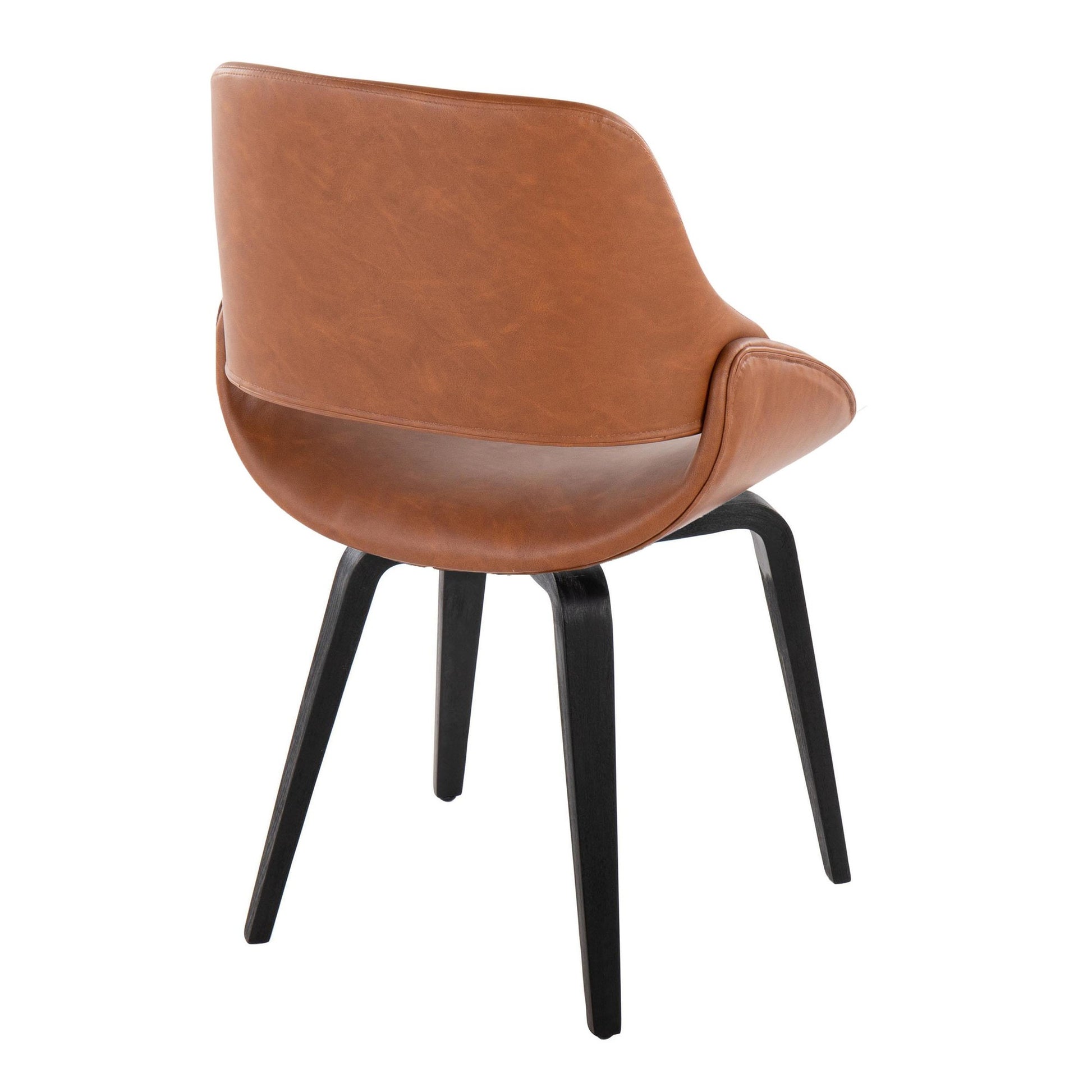 Fabrico Mid-Century Modern Accent/Dining Chair in Black Wood and Camel Faux Leather By LumiSource - Set of 2 | Dining Chairs | Modishstore - 7