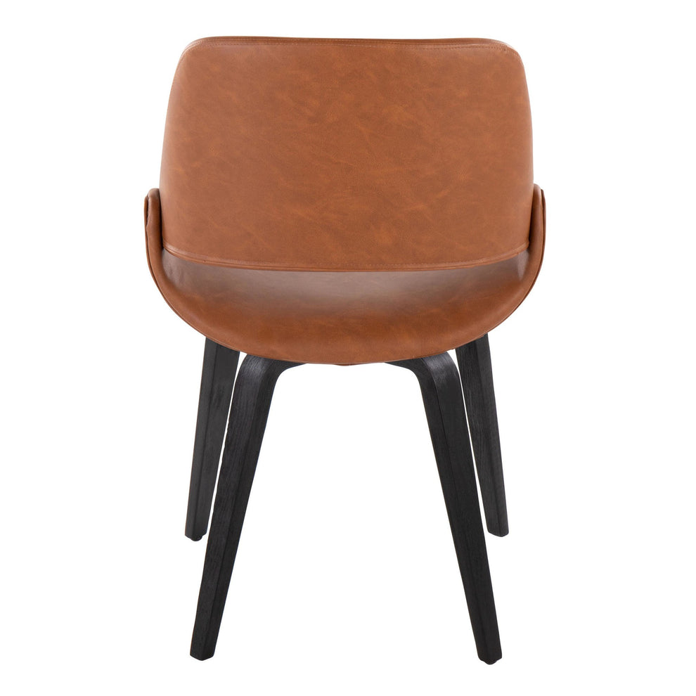 Fabrico Mid-Century Modern Accent/Dining Chair in Black Wood and Camel Faux Leather By LumiSource - Set of 2 | Dining Chairs | Modishstore - 8