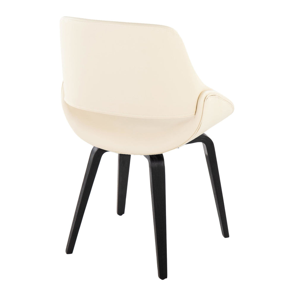 Fabrico Mid-Century Modern Accent/Dining Chair in Black Wood and Camel Faux Leather By LumiSource - Set of 2 | Dining Chairs | Modishstore - 15