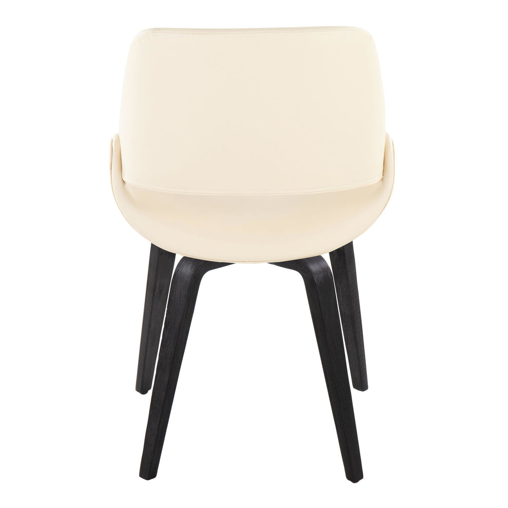 Fabrico Mid-Century Modern Accent/Dining Chair in Black Wood and Camel Faux Leather By LumiSource - Set of 2 | Dining Chairs | Modishstore - 16