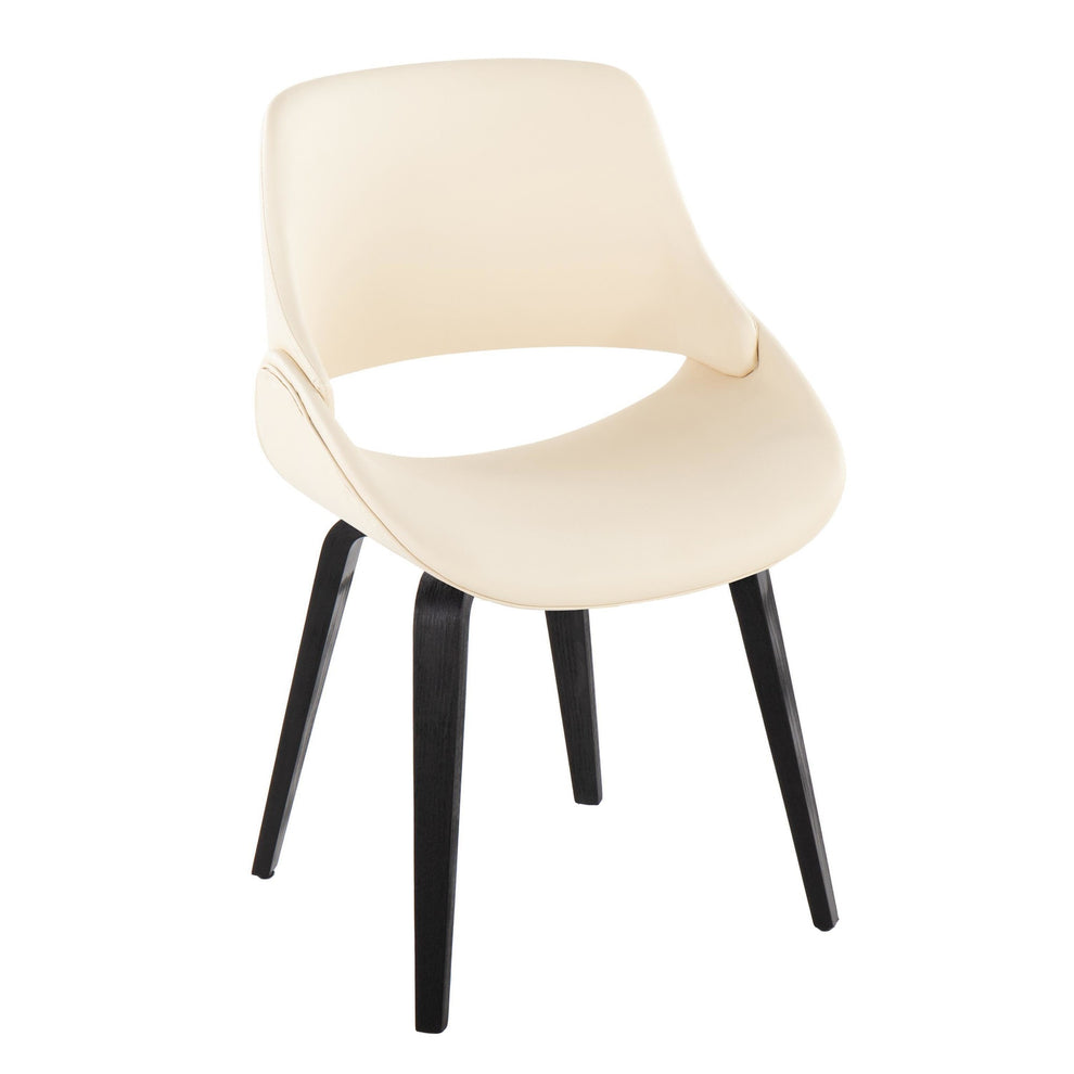Fabrico Mid-Century Modern Accent/Dining Chair in Black Wood and Camel Faux Leather By LumiSource - Set of 2 | Dining Chairs | Modishstore - 13