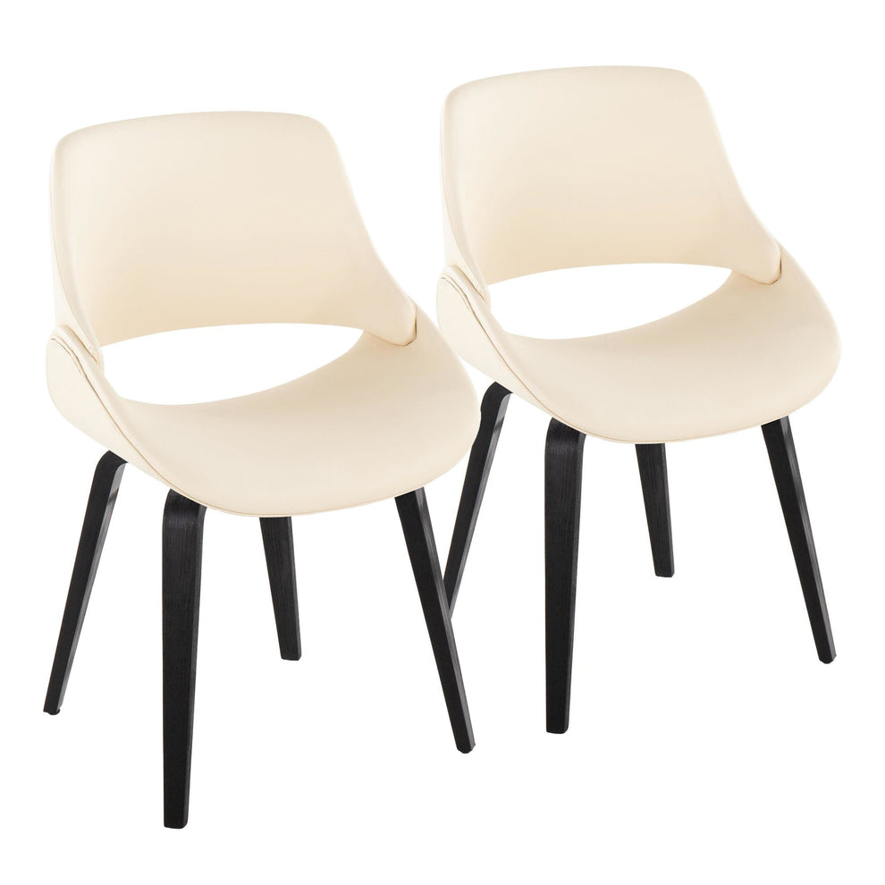Fabrico Mid-Century Modern Accent/Dining Chair in Black Wood and Camel Faux Leather By LumiSource - Set of 2 | Dining Chairs | Modishstore - 9