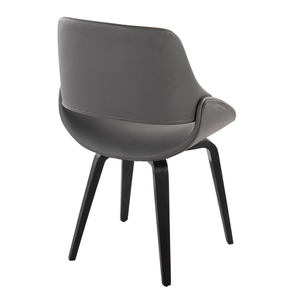 Fabrico Mid-Century Modern Accent/Dining Chair in Black Wood and Camel Faux Leather By LumiSource - Set of 2 | Dining Chairs | Modishstore - 23